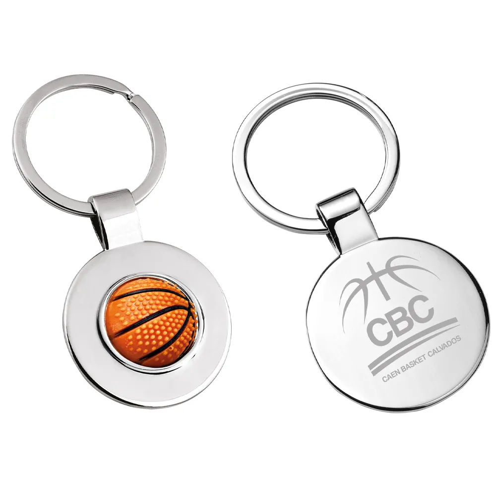 Porte-clés ballon de basket en métal - CBC