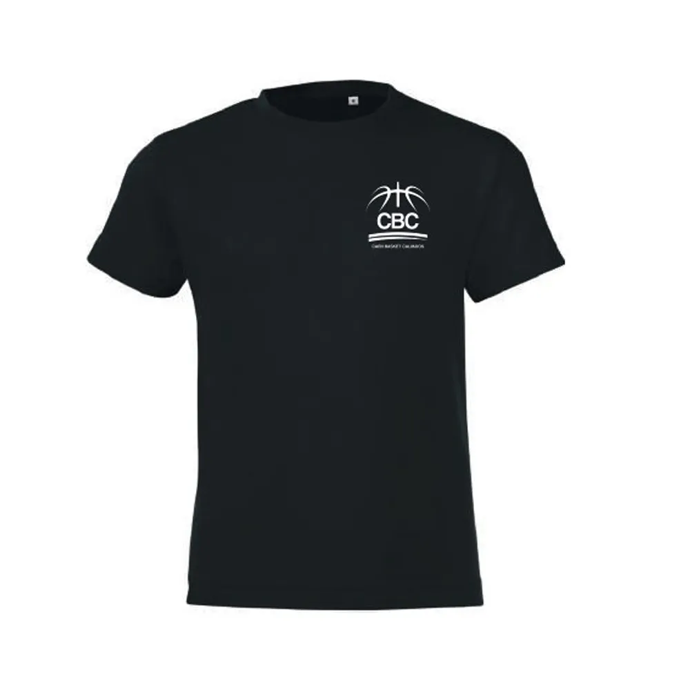 T-shirt col rond pour enfant noir/blanc en jersey - CBC