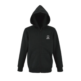 Sweat zippé à capuche noir en molleton pour enfant - CBC
